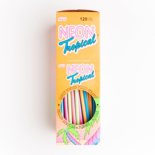 Image sur PAILLE DE BONBON NEON TROPICALE 